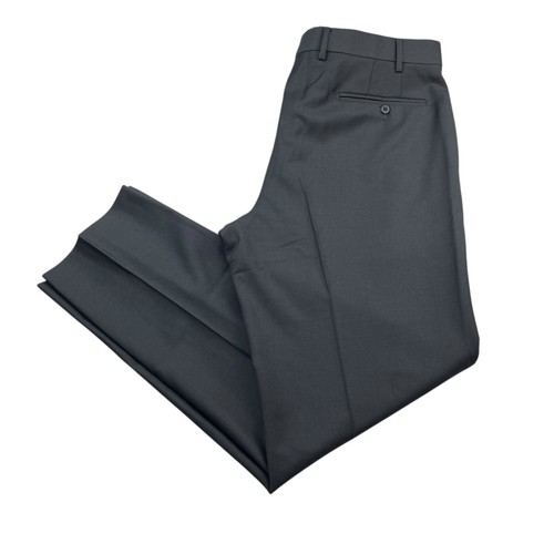 NEW Zanella Men's Devon 100% Wool Flat Front Dress Pants Brown • Italy • 38x32