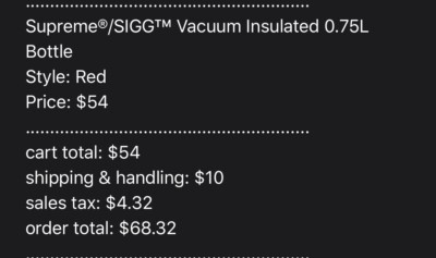 Supreme®/SIGG™ Vacuum Insulated 0.75L Bottle FW20 RED (PREORDER