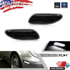 Smoked LED White Side Marker Light For 01-07 Mercedes Benz W203 C-Class C200 300