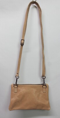 Maxon Collection Women's Small Shoulder Bag Purse Leather Beige