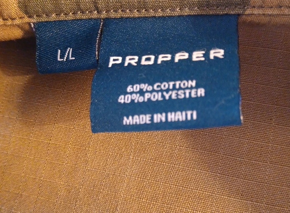 Propper Military Fatigues Tactical Shirt Coat L/L Green Woodland Camo Ripstop - Image 4 of 4