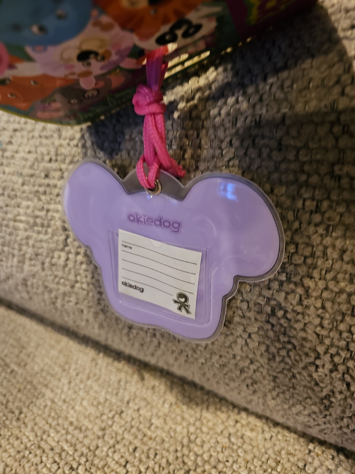 Okiedog Wildpack Grey Elephant Luggage Tag New