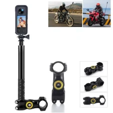 for Gopro DJI Insta360 Motorcycle Bike Invisible Selfie Stick Handlebar 