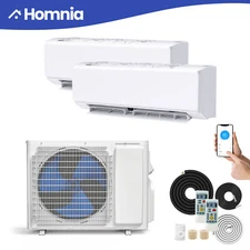 18000 BTU 2-Zone 9000 12000 Split Air Conditioner COOL HEAT Pump System Ductless