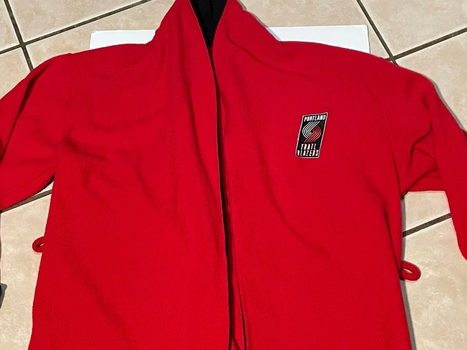 NBA Portland Blazers Loungewear Hombres Pequeña Bata Baño Pijama Rojo UNK Foto 3 de 4