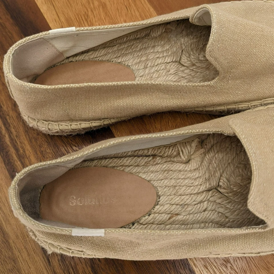 Soludos Alpargatas Zapatos 10 Zapatillas para Fumar de Lona Tostada Cómodas Informales Foto 3 de 4