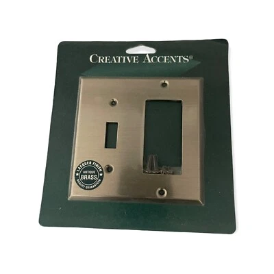 JACKSON DEERFIELD Antique Brass Combination Light Switch & Outlet Wall Plate Creative Accents