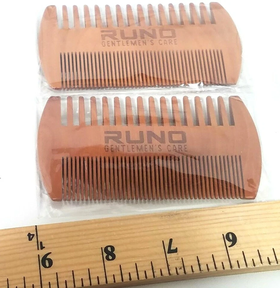 2x Double Sided Sandalwood Beard Comb Fine Teeth Wood Hair Care Antistatic Combs - Image 3 of 4