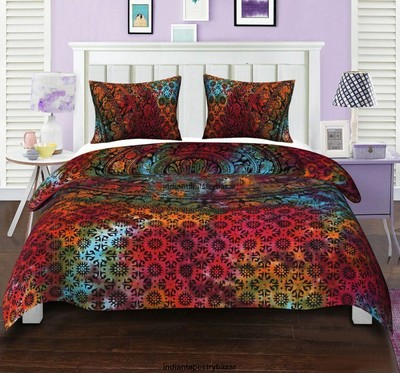 Indian Mandala Duvet Boho King Size Quilt Comforter Cover Bohemian
