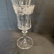 Mikasa Iced Tea Cystal Glass Antique Lace Florals Gold 8 1/8" Tall Mid Floral