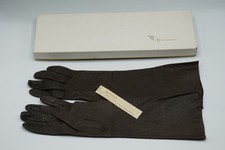 Vintage Kaufmann's Brown Leather Opera Gloves Made in Italy Size 6.5 Boxed