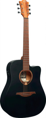LAG T70DCE-BLS Tramontane Westerngitarre Black Satin   Cutaway Akustikgitarre 