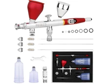 Multi-Purpose Airbrush Kit, Dual-Action Gravity Feed Air Brush Sets with with...