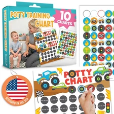 Hadley Designs Truck Potty Training Chart for Toddlers Boys - Sticker Chart ...