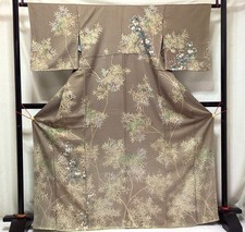Used item pure silk fine pattern lined kimono 25449 t