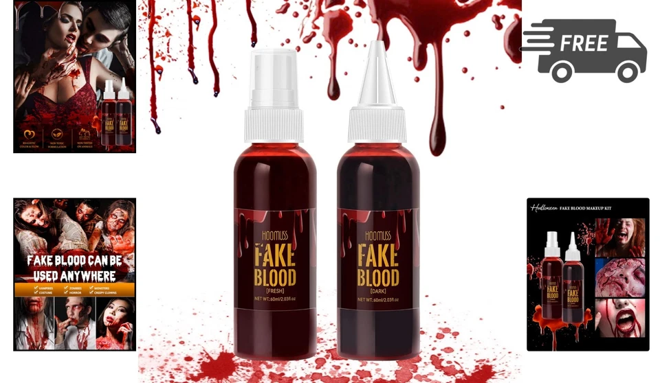 Kit de maquillaje de Halloween spray de sangre rojo carne efectos especiales SFX Foto 2 de 4