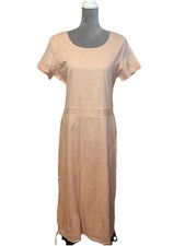 Clifford & Willis 90s Blush Pink Midi Shirt Shift Dress Size 12 Short Sleeve