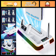 PS5 Cooling Station  Stand with RGB Controller Charger, 3-Level Fan, Accessorie