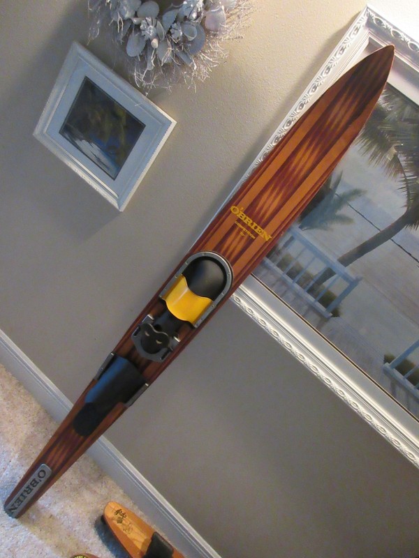 70" O'BRIEN SUPER RARE BIG MAN WOOD SLALOM WATER SKI NICE VINTAGE GOOD BINDINGS