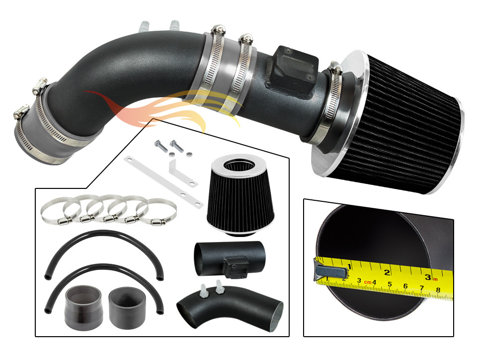 BCP RW GREY For 2004-2007 Accord 2.4L L4 w/MAF SULEV Ram Air Intake+Filter