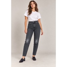 Vintage 90s Chic Tapered High Rise Jeans Faded Black Denim Made in USA