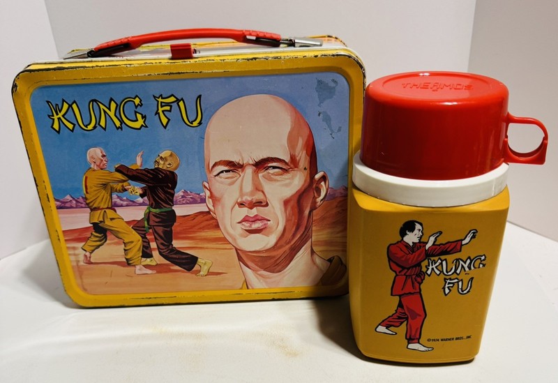 Vintage 1974 King Fu Metal Lunchbox & Thermos