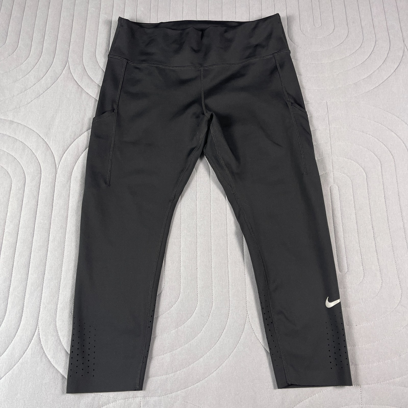 Nike Dri-FIT Women's Black Running Leggings Athletic Workout Pants Size XL