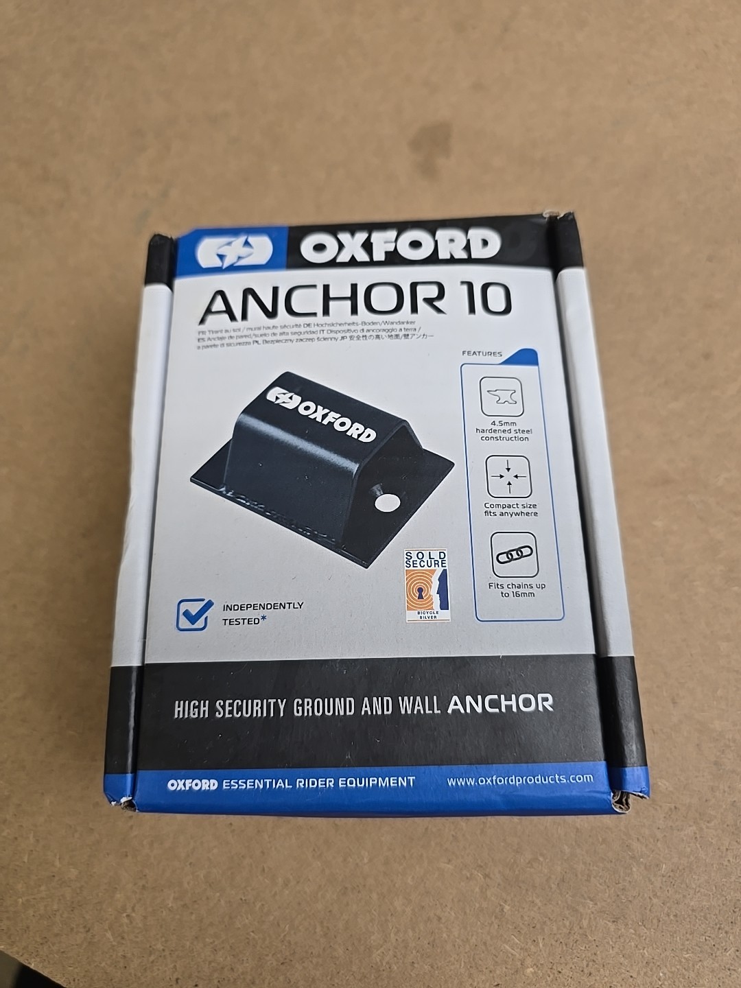 Oxford Anchor 10 Ground Anchor LK406 Motorbike Wall/ground Anchor Security