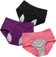 3 Pack Leakproof Incontinence Underwear Menstrual Underwear Period Pants 8XL