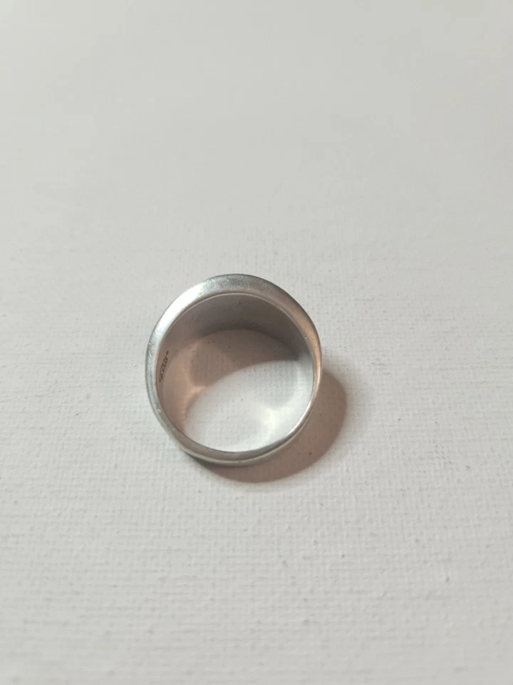 Ted Ott Vintage STERLING SILVER NAVAJO EAGLE BAND RING Size 11.5 - Image 4 of 4