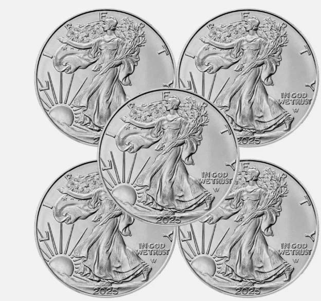 Lot of 5 U.S .999 2025 -1- 0 Z American Eagle C.0.i.n - Image 3 of 4