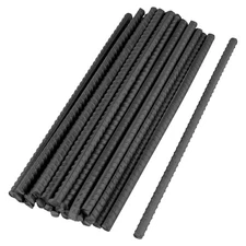 30PCS 12 Inch Rebar Stakes Black Round Rebar Stakes Rebar Ground Anchor Stake...