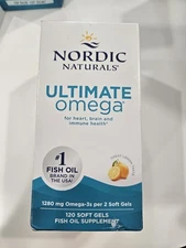 🌞 Nordic Naturals Ultimate Omega Lemon 1280mg Softgels - 120 Count Exp 04/2028 