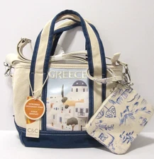 C&C California Greece Crossbody Canvas Purse/Tote Matching Wristlet