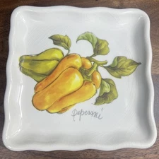 Effetti Appetizer Serving Square Ceramic Plate 7” x 7” Handmade in Italy