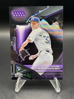 2026 Topps Chrome Black JACOB MISIOROWSKI Rookie Purple Wave 32/75 JERSEY MATCH!