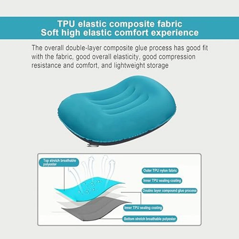 U Shaped Inflatable Travel Pillow Lightweight Design for Comfortable Sleep - Image 3 of 4