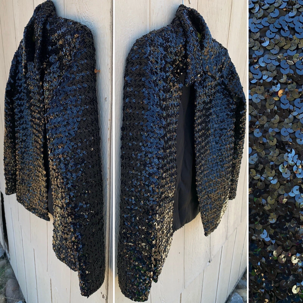 Vintage Beverly Paige sequin jacket open fromt shirt style union made size  10 | eBay