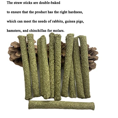 ERKOON 40-Pack Rabbit Chew Toys - Timothy Grass Carrot Sticks For Guinea Pigs, Hamsters, Bunnies