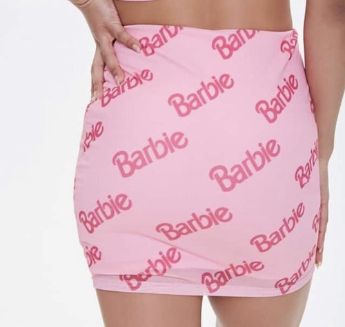 LIMITED QUANTITY NWT Barbie™ Mini Bodycon Logo Mesh Skirt Pink Size S SKIRT ONLY - Picture 2 of 6