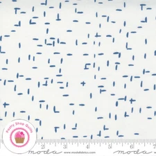 Moda WORDS TO LIVE BY 48324 22 White Blue Tonal GINGIBER Quilt Fabric 