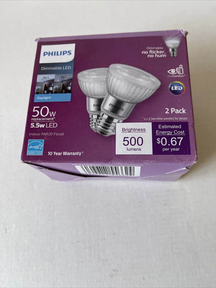 Philips 50-Watt Equivalent PAR20 Dimmable LED Flood Light Bulb Daylight -1 only - Image 4 of 4