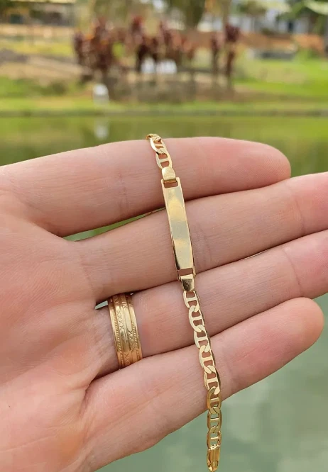 Pulsera ID Bebé 5.5" Cadena Mariner 14K Gold Filled Regalos para niños Foto 3 de 4