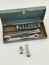 Indestro Select 1/4" Drive 6Pt Socket Set Ratchet Breaker Bar Extensions USA