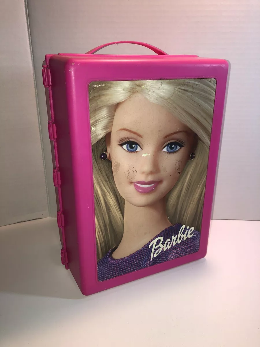 Vintage 1990’s Pink Mattel Barbie Doll Trunk Accessory Hard Carrying Travel  Case