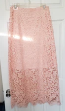 Solitaire by Ravi Khosla Lace  Maxi Skirt Women's Size M Peach Color