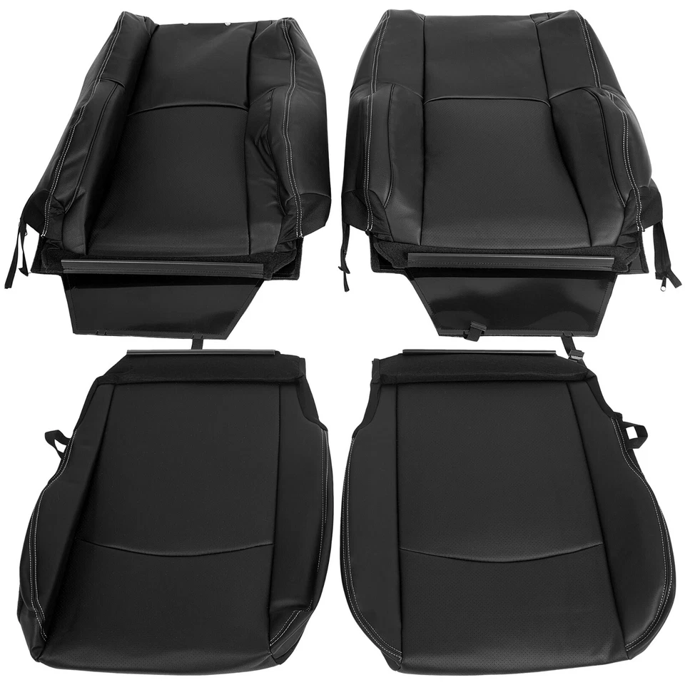 For 2009-2018 Dodge Ram 1500 2500 3500 Laramie Leather Seat Covers Black 4 Pics Foto 2 de 4