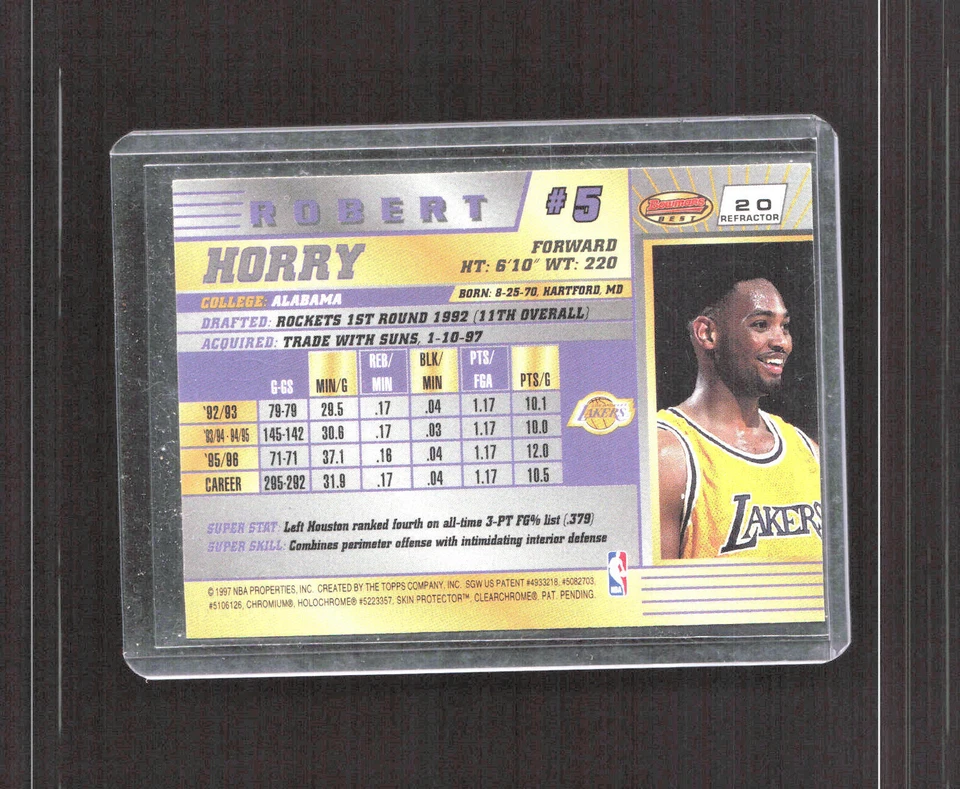 1996-97 Bowman's Best #20 Robert Horry Refractors - Image 2 of 2