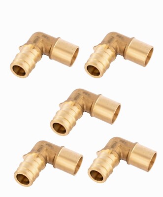 EFIELD 5 PCS Pex-A 3/4''x3/4''  Male Sweat Elbow Expansion Fitting F1960 No Lead
