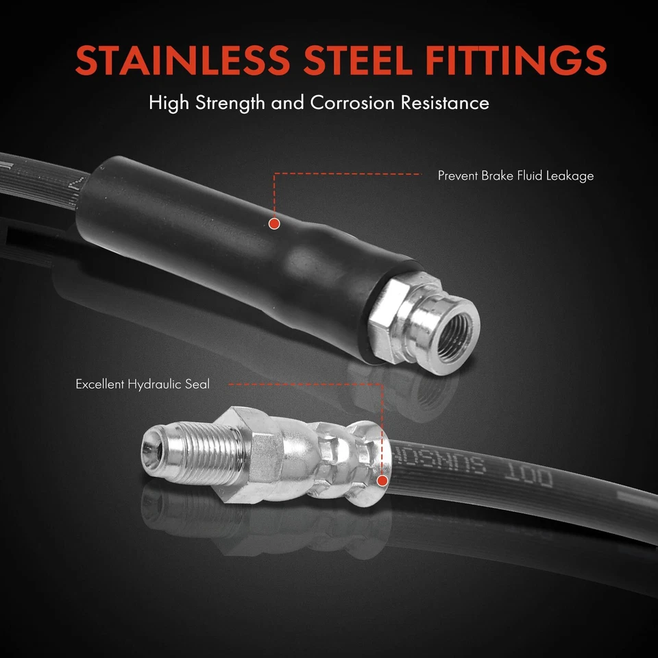 4x Manguera hidráulica de freno delantero y trasero para Ram ProMaster 1500 2500 3500 2014-2019 Foto 4 de 4